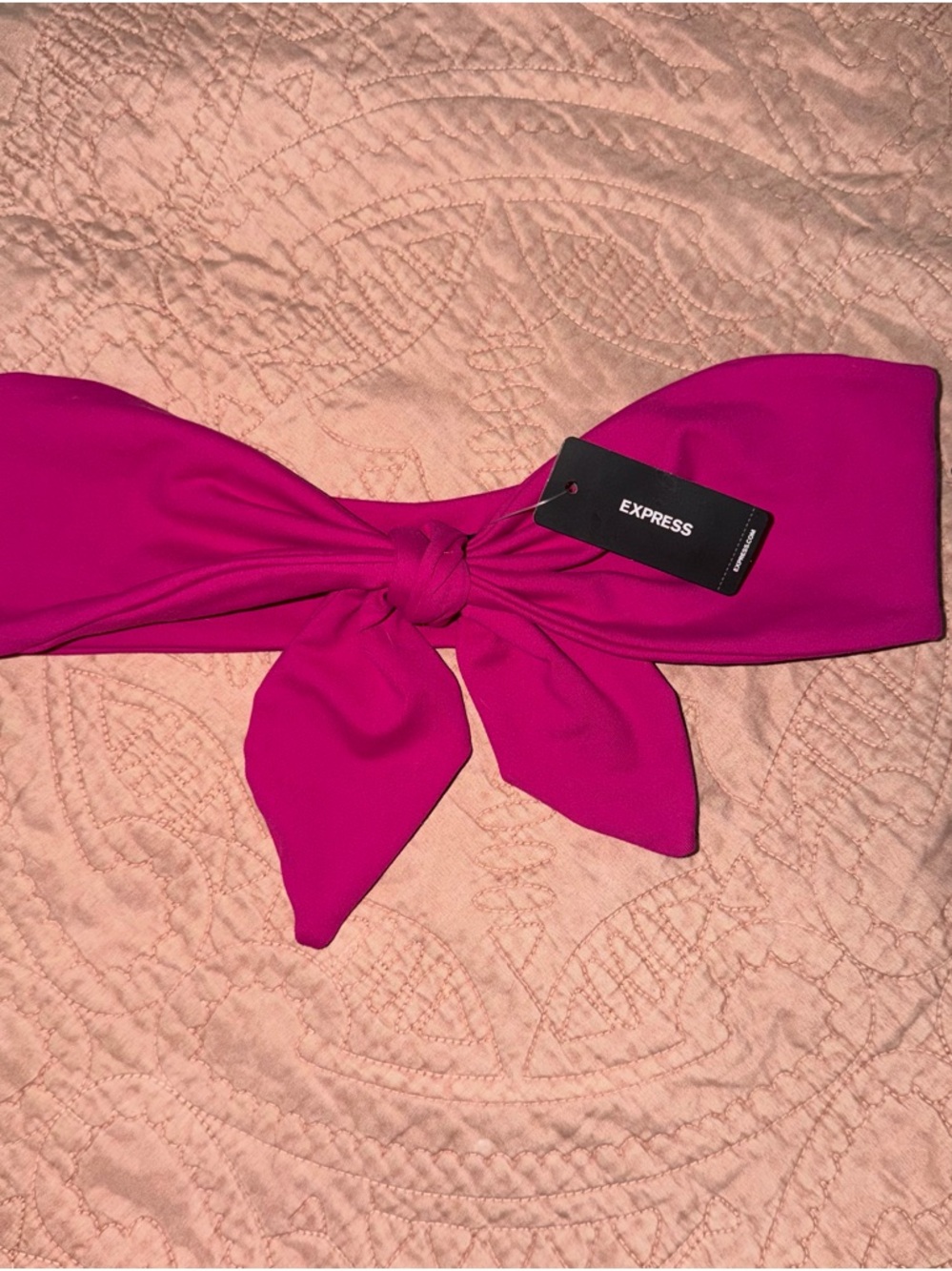 Express Fuchsia Bandeau Top with Front Knot